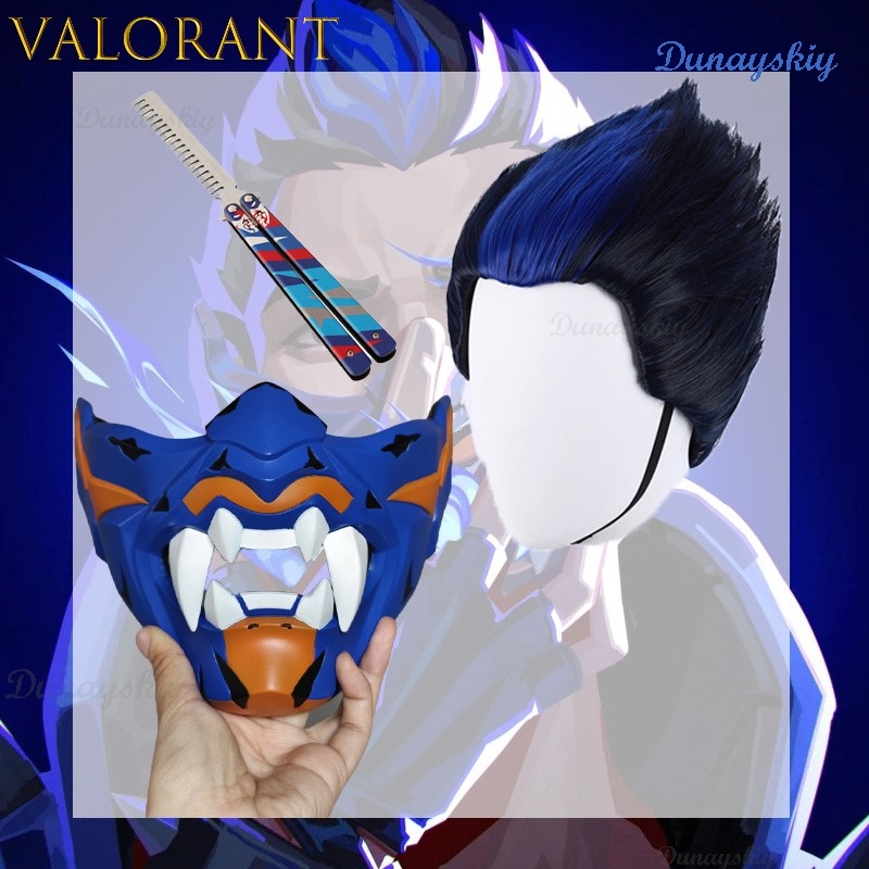 Anime Cosplay Blue Hair - Tanjong VALORANT Yoru Cosplay Wig With