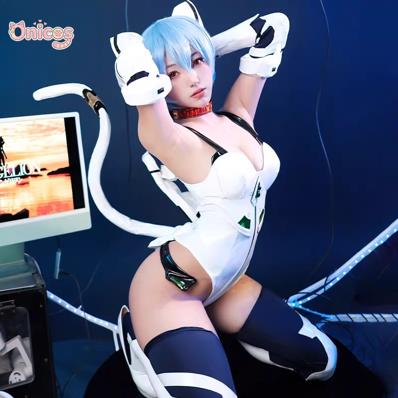 Ayanami Rei Cat Ear Anime Cosp - Anime Cosplay Jumpsuit review and price