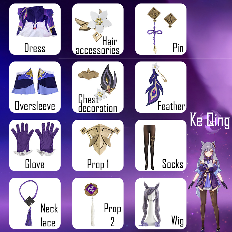 Genshin Impact Keqing Cosplay  - Anime Cosplay Jumpsuit review and price