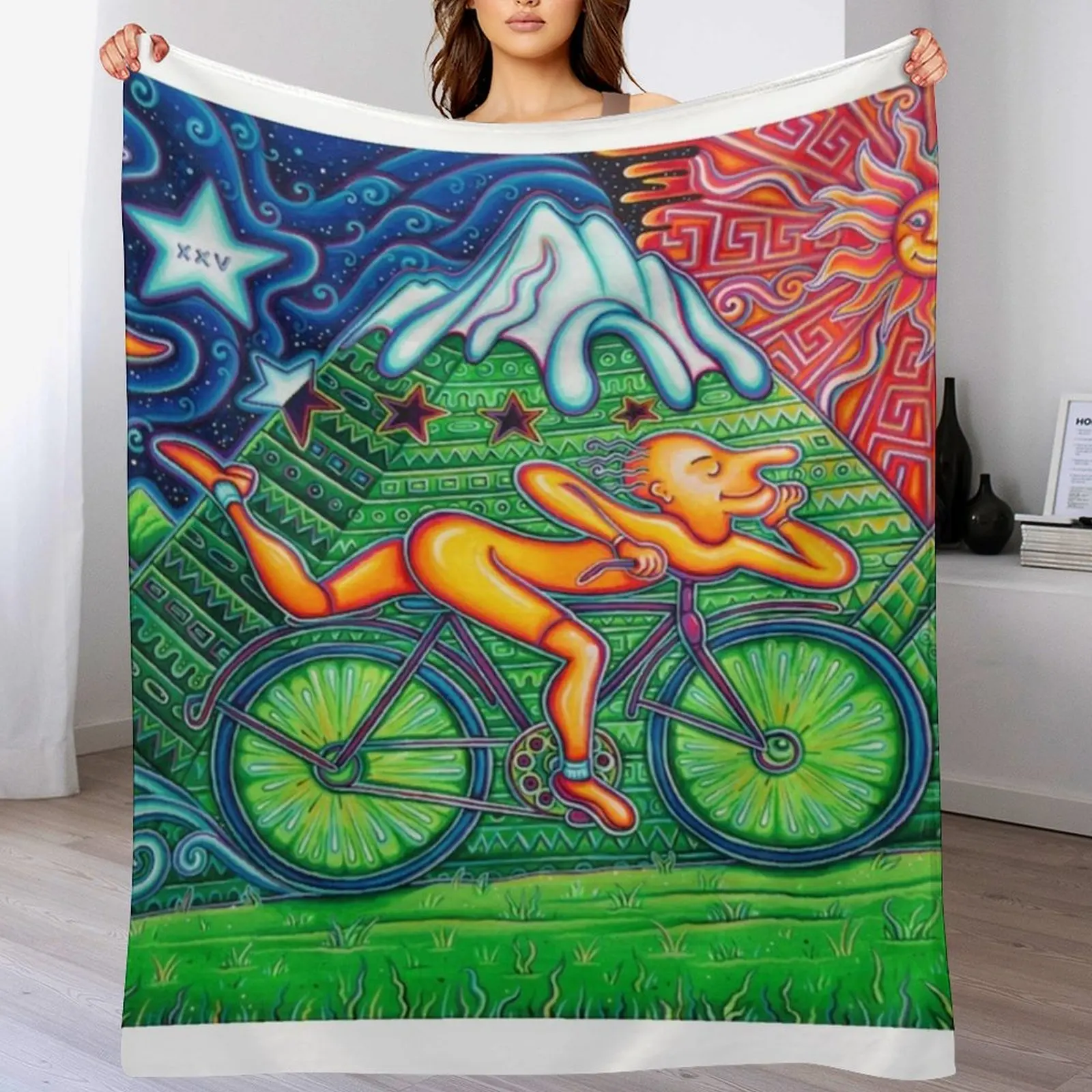 Bicycle Day Throw Blanket Sofa - Anime Cosplay Idea review and price