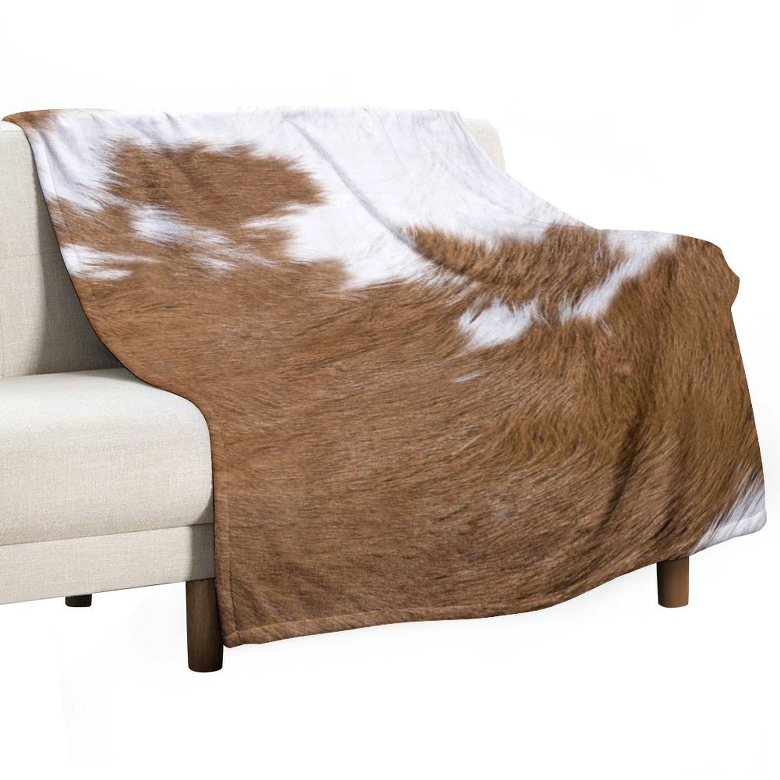 Cow Hide Brown & White Throw B - Anime Cosplay Idea review and price
